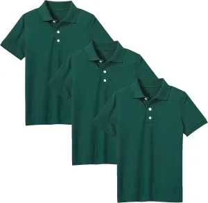 3-Pack School Uniform Tagless Polo Tshirt for Little Boys & Big Boys