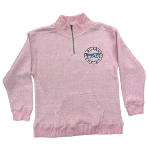 Adult Embroidered Montauk The End Wave Logo 1/4 Zip-Up Cadet