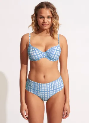 Amalfi Check Wide Side Retro - Amalfi Blue