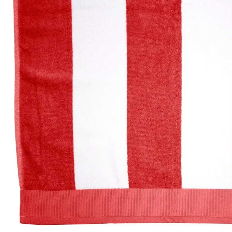 Bambury Classic Stripe Poppy Beach Towel