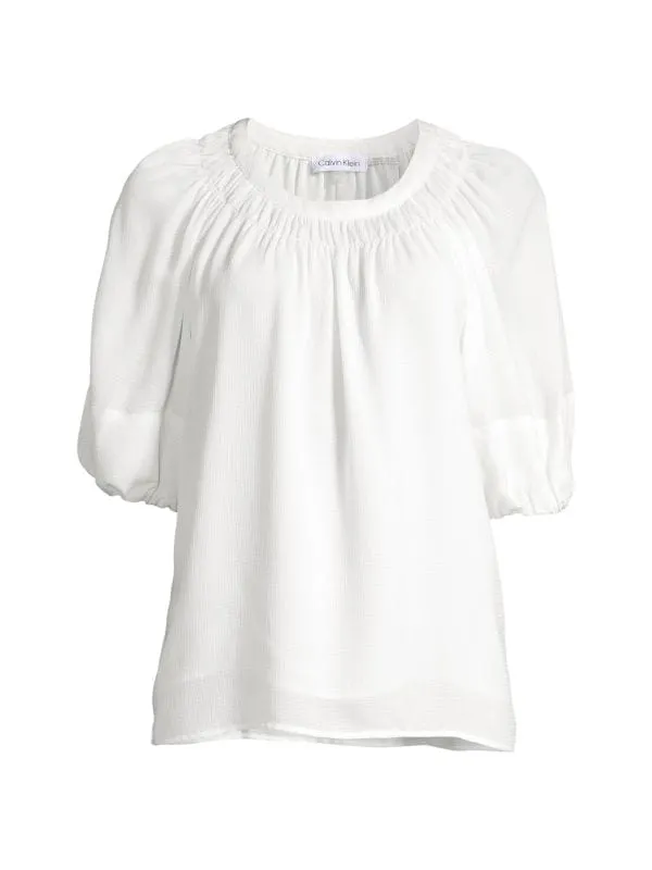 Calvin Klein Puff Sleeve Top Black