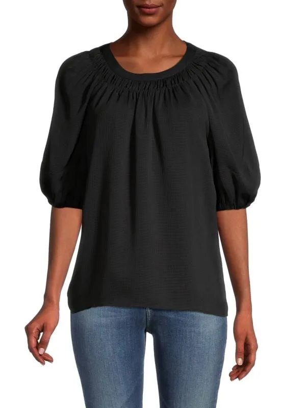 Calvin Klein Puff Sleeve Top Black