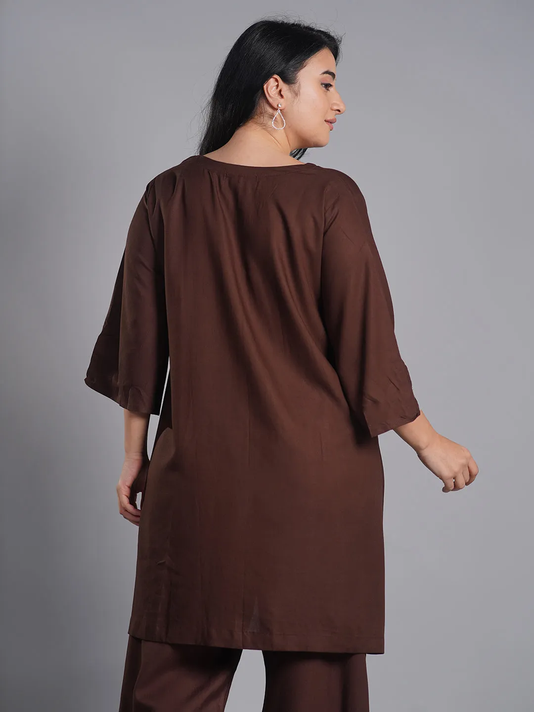 Coffee Rayon Kurti - Expresso