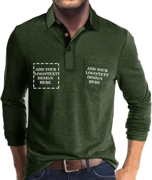Custom Polo Shirts for Men Casual Short/Long Sleeve Personalized Tee Shirts Customized Golf T Shirt with Pockets