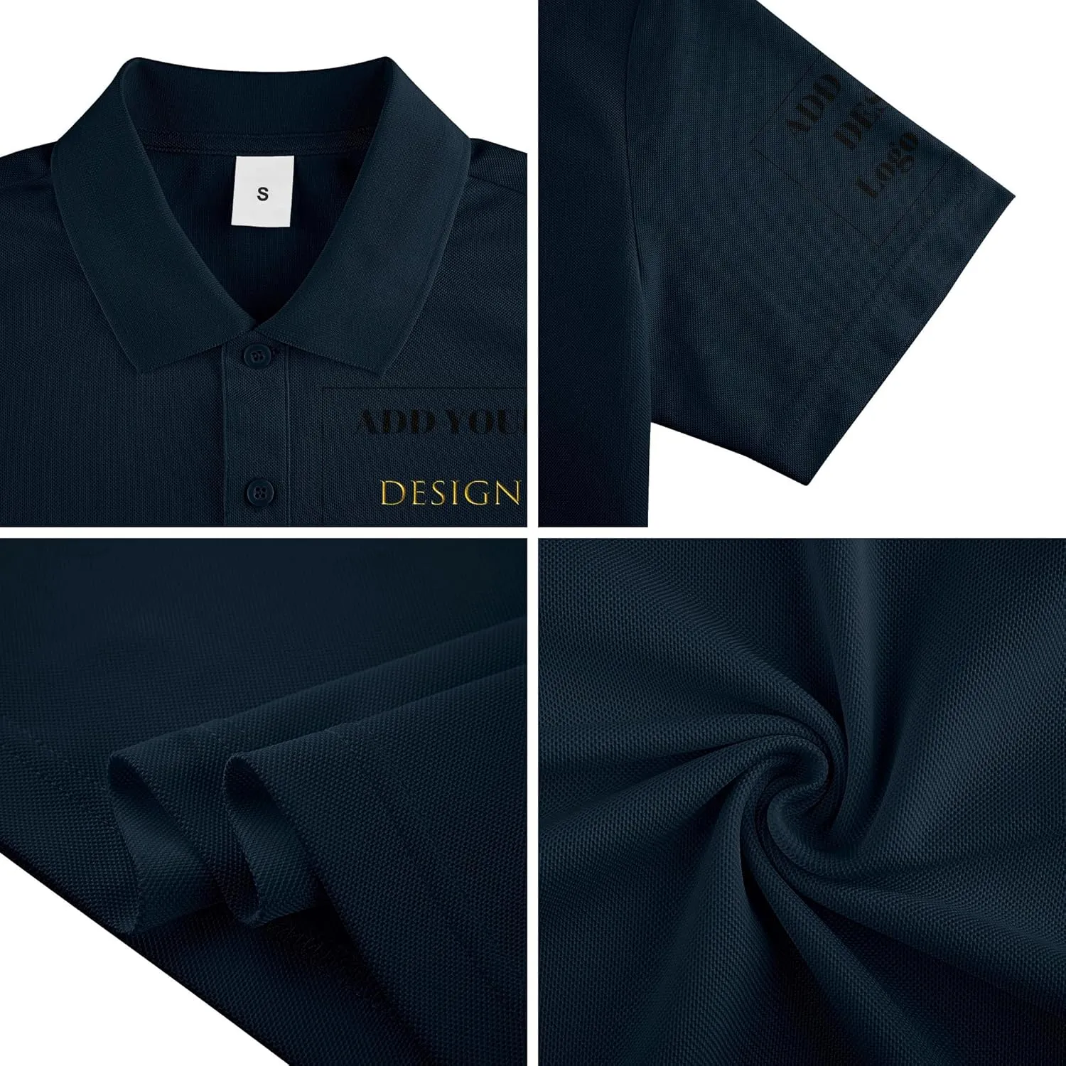 Custom Polo Shirts for Men Personalized Polo Shirt Slim Fit Design Your Own Logo & Text T-Shirts Print Golf Shirt