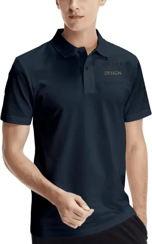 Custom Polo Shirts for Men Personalized Polo Shirt Slim Fit Design Your Own Logo & Text T-Shirts Print Golf Shirt