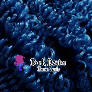 DG Curly Nylon Dark Denim JN4094 3mm 1oz/28g 36in/92cm blue Doll Hair