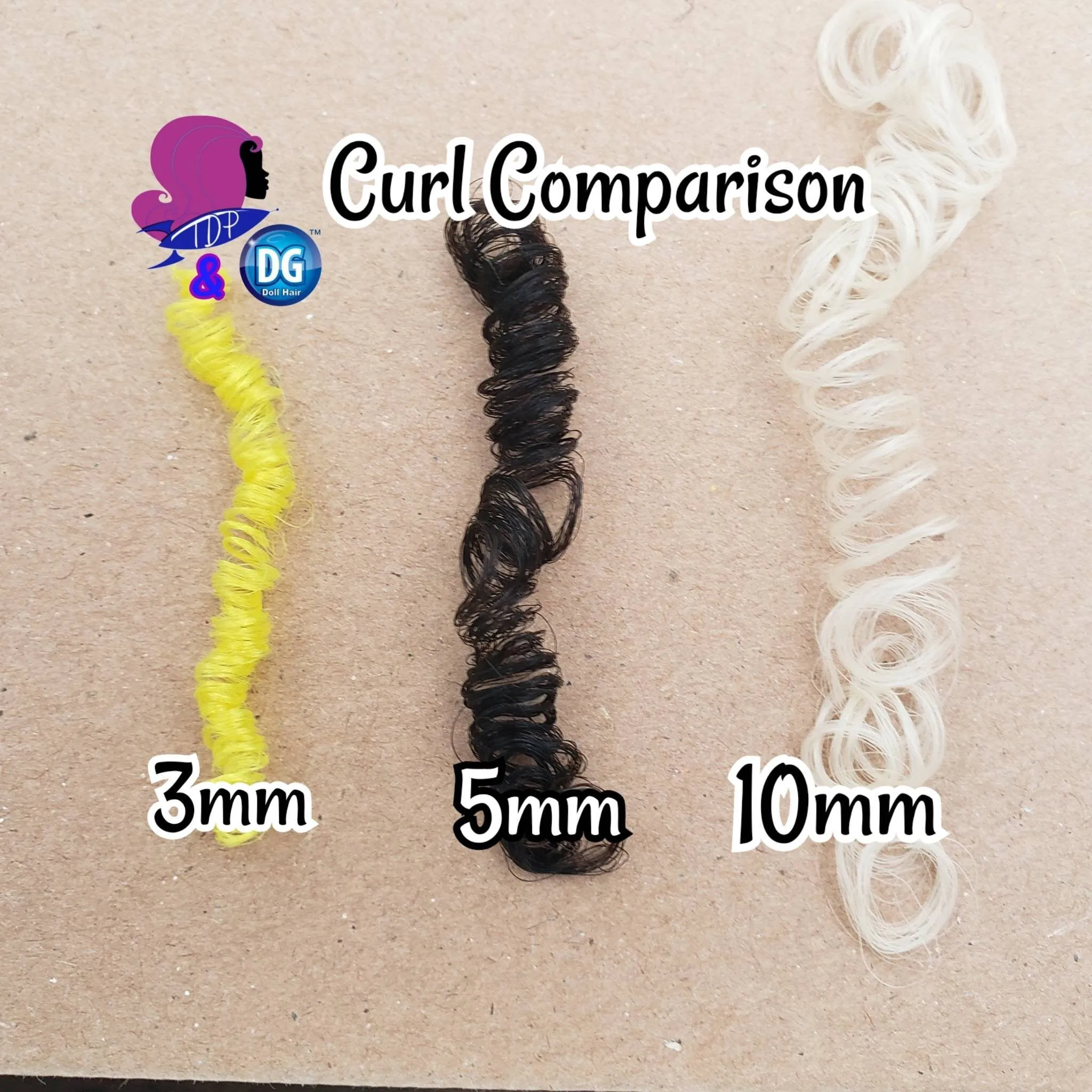 DG Curly Nylon Vibrant Pink Shimmer YN1425A 12mm 1oz/28g 36in/92cm Doll Hair