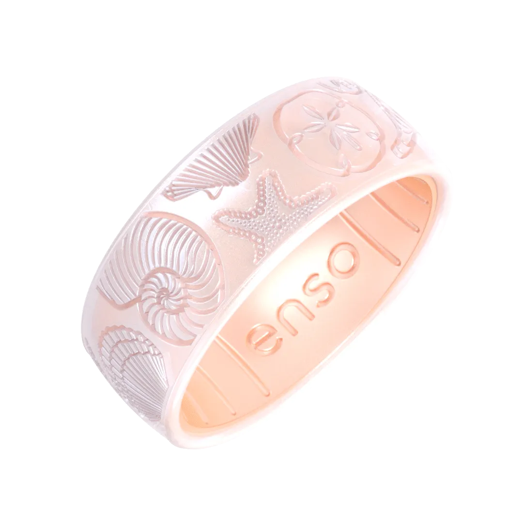 Etched Coastal Silicone Ring - She Sells Seashells