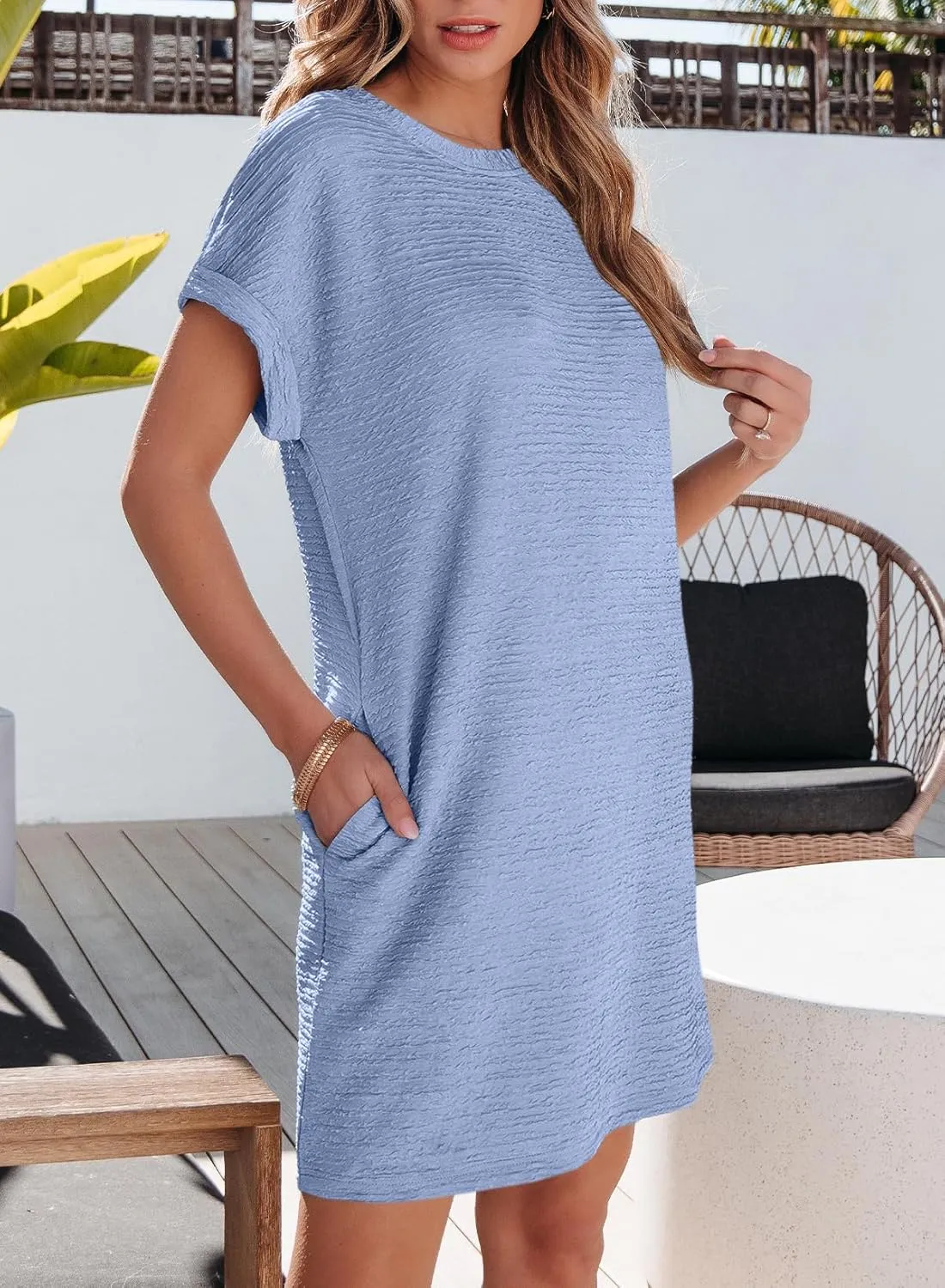 EVALESS Womens Summer Dresses Fashion 2025 Short Sleeve Spring Mini Dress Casual Beach Vacation Clothes Dresses