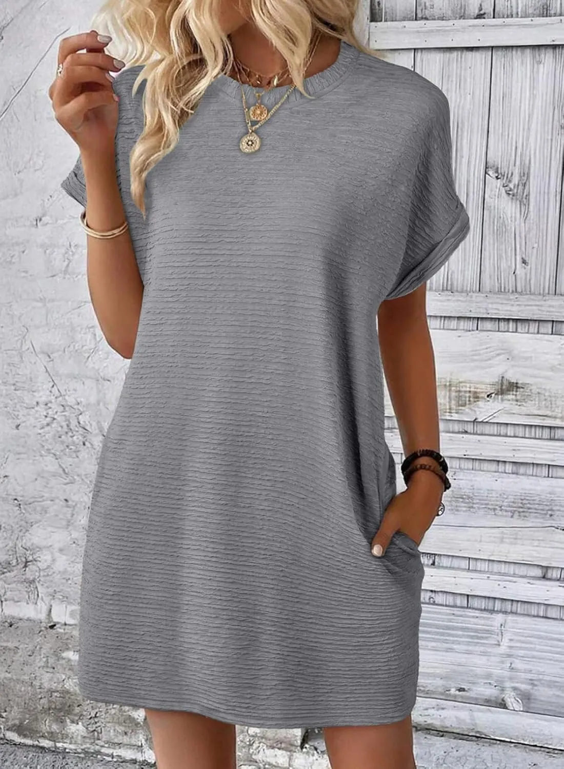 EVALESS Womens Summer Dresses Fashion 2025 Short Sleeve Spring Mini Dress Casual Beach Vacation Clothes Dresses
