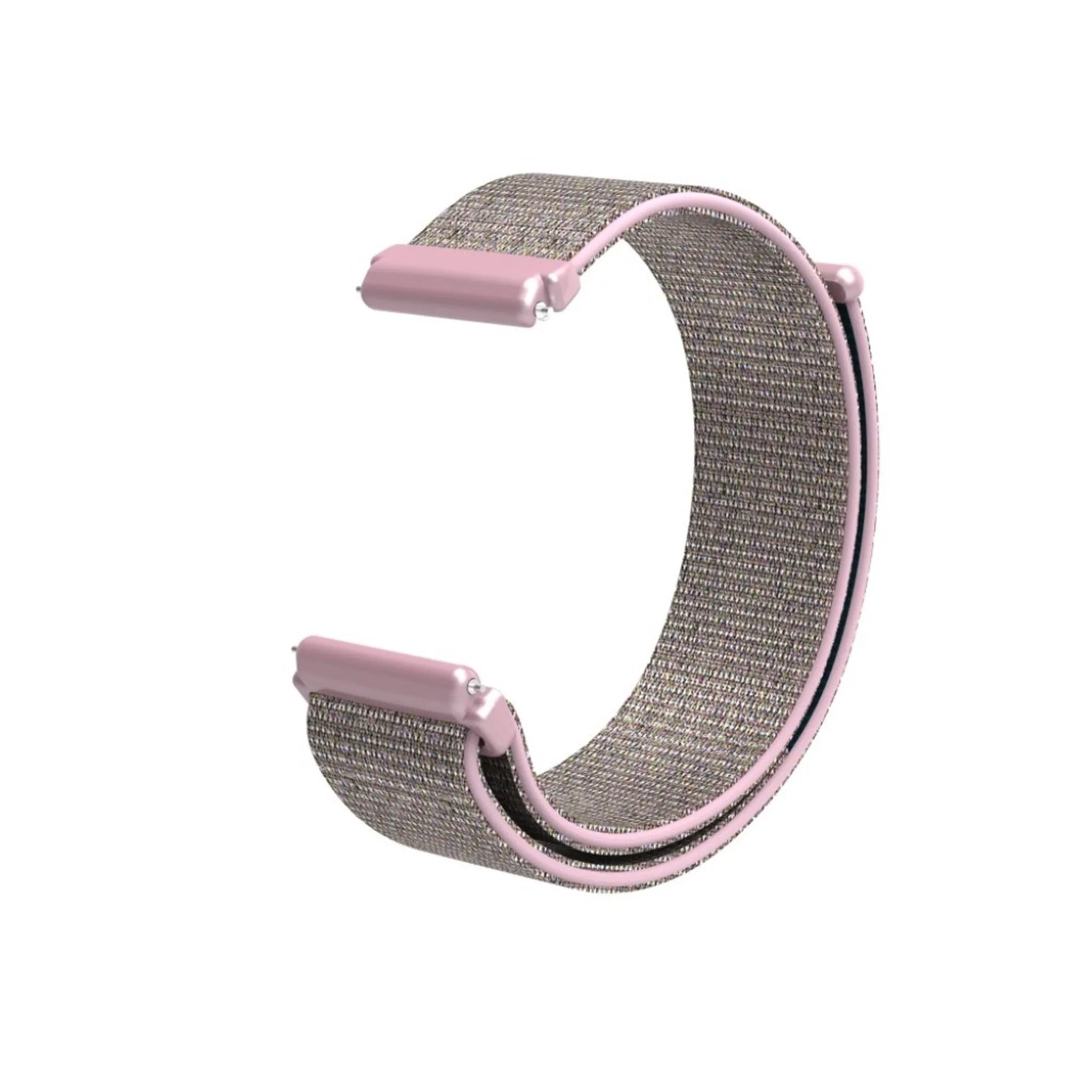 Fitbit Versa velcro closure flexible watchband - Silver / Pink