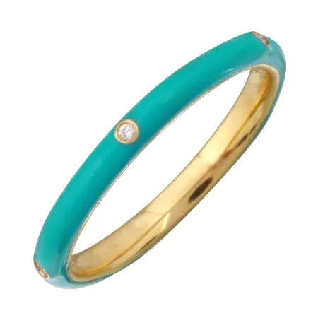 Five Diamonds Enamel Stack Ring