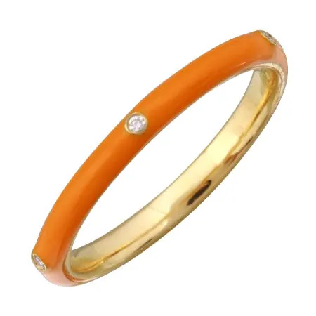 Five Diamonds Enamel Stack Ring