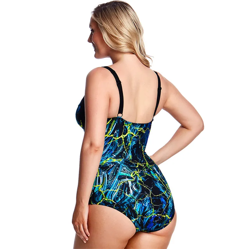 Funkita - Midnight Marble - Ladies Ruched One Piece