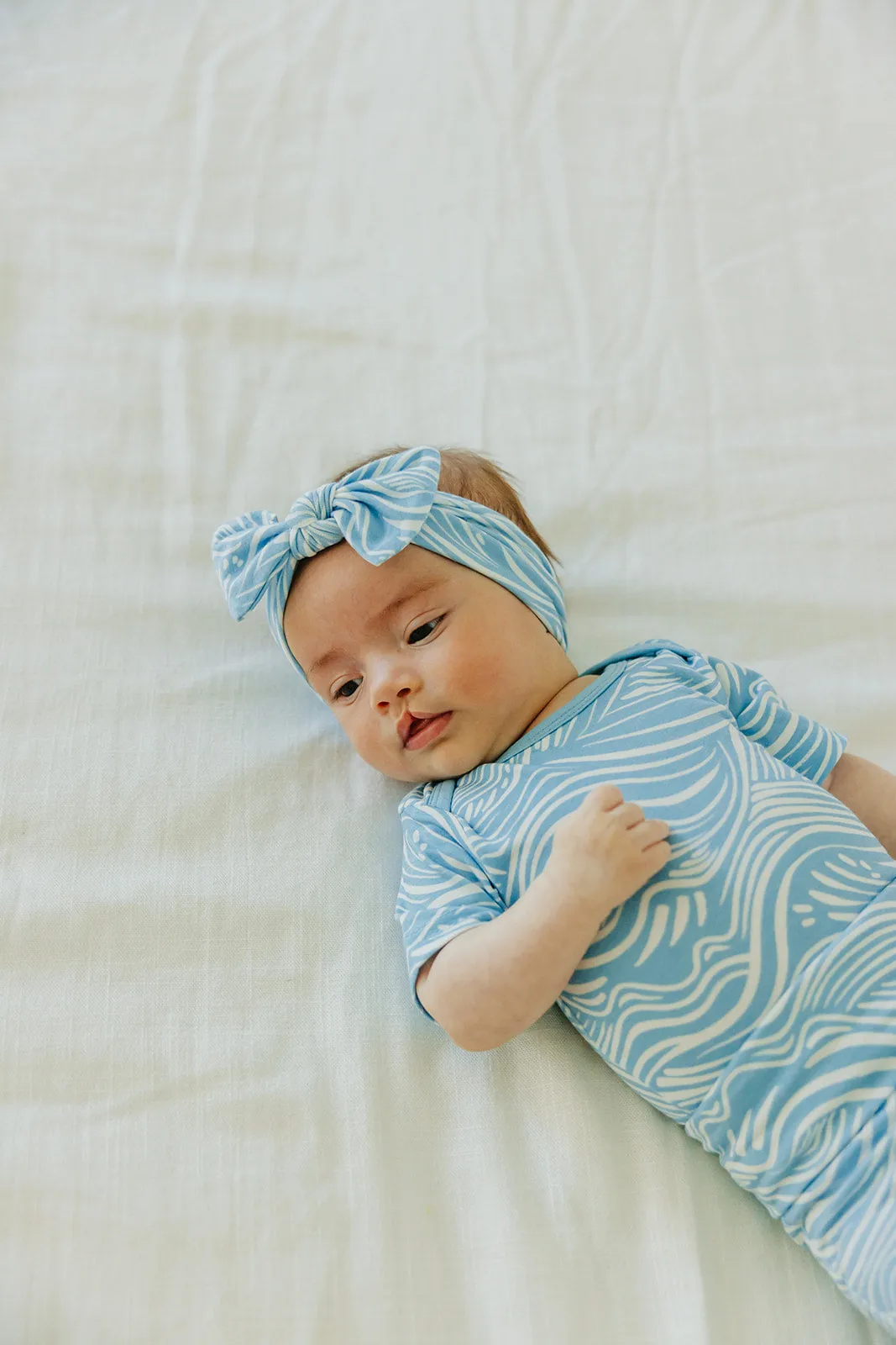 Knit Headband Bow - Surf