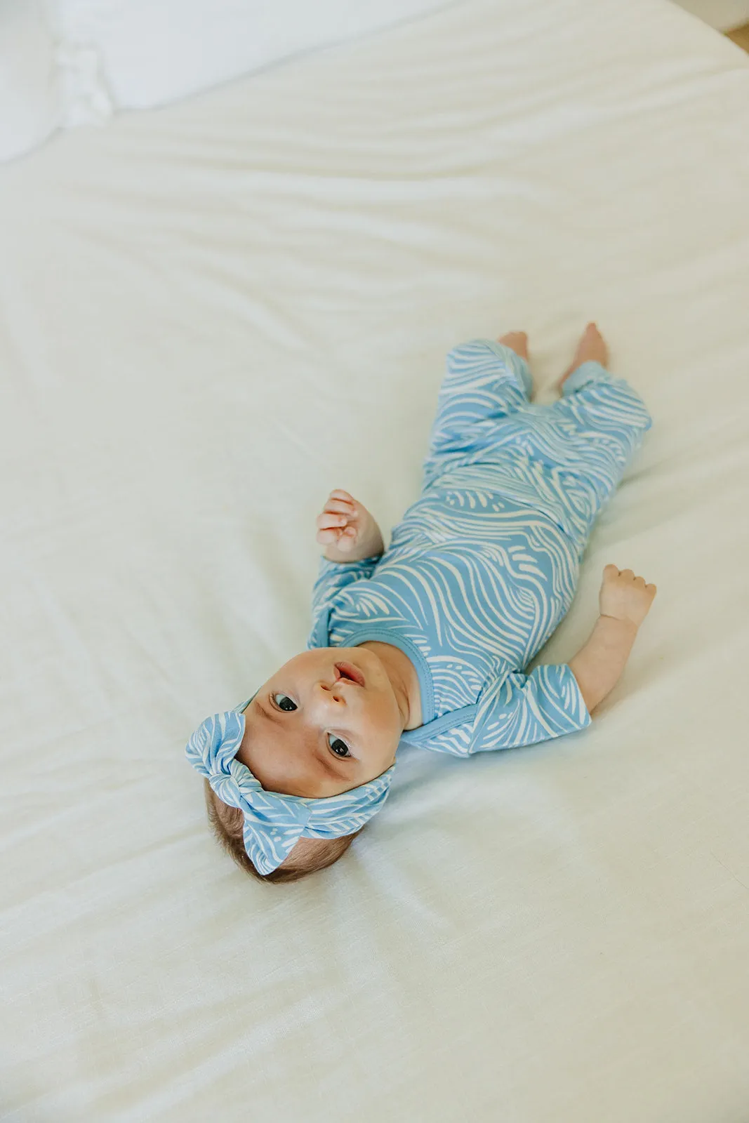 Knit Headband Bow - Surf
