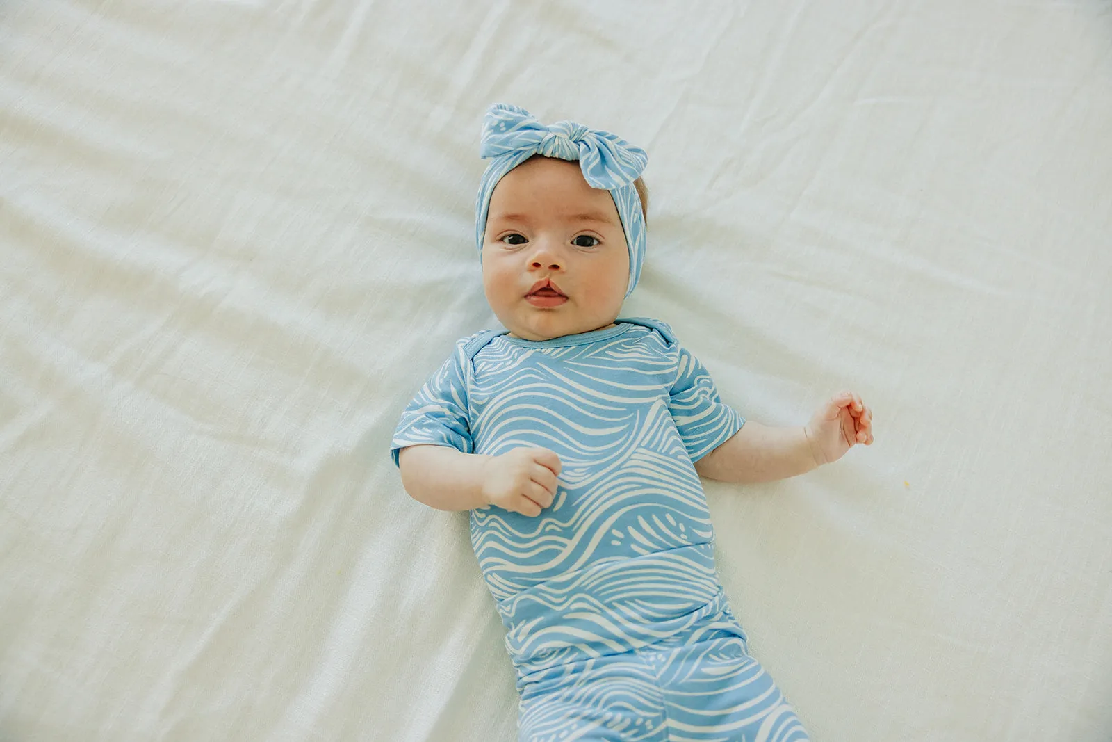 Knit Headband Bow - Surf