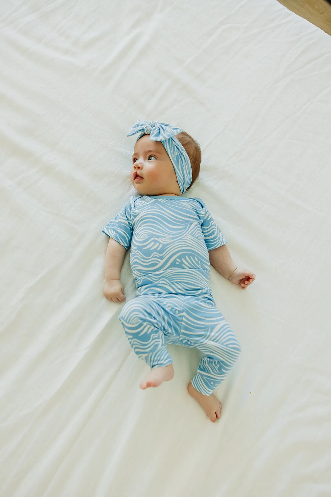 Knit Headband Bow - Surf