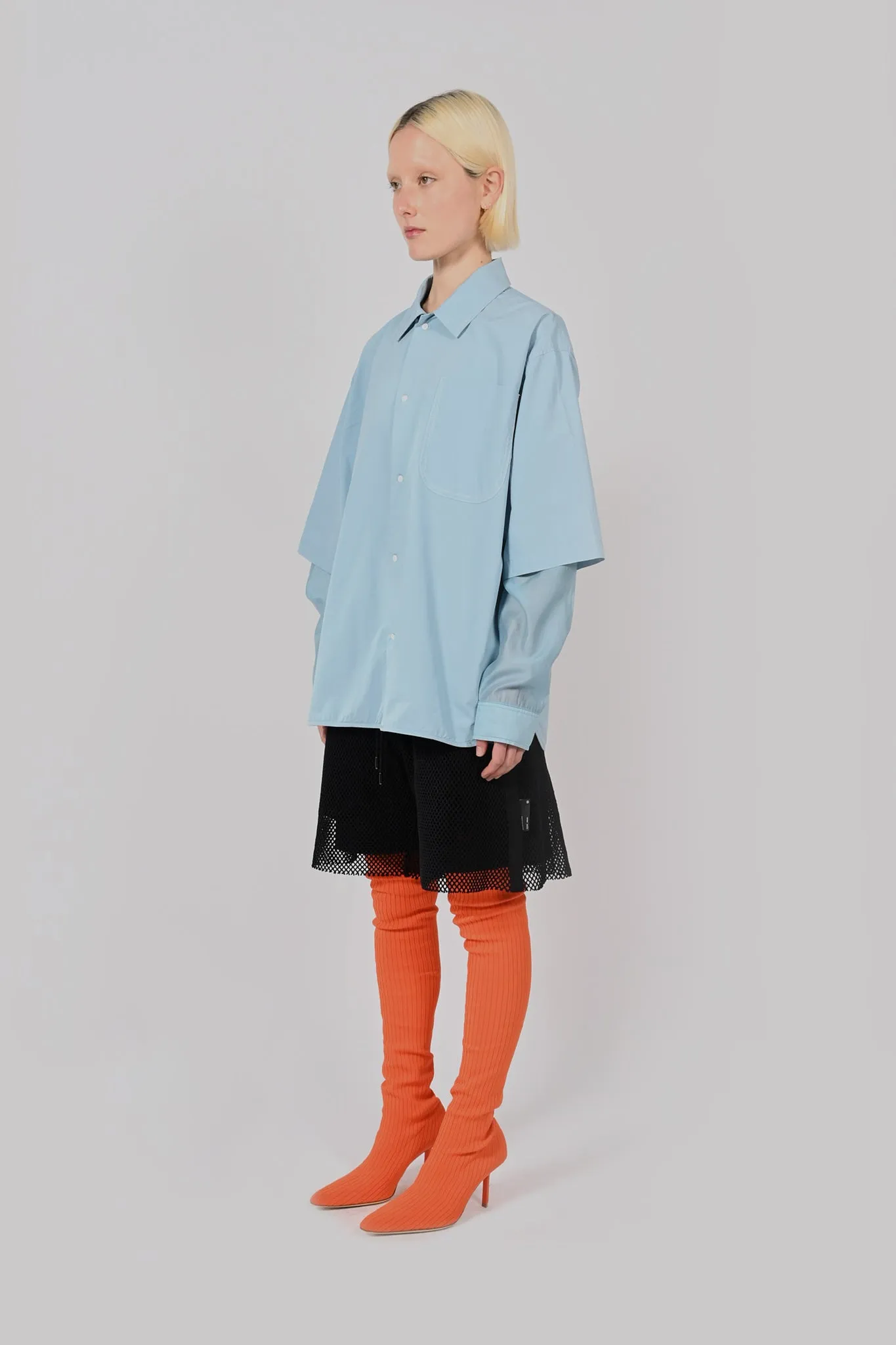LS Double Layer Wave Seam Shirt Unisex