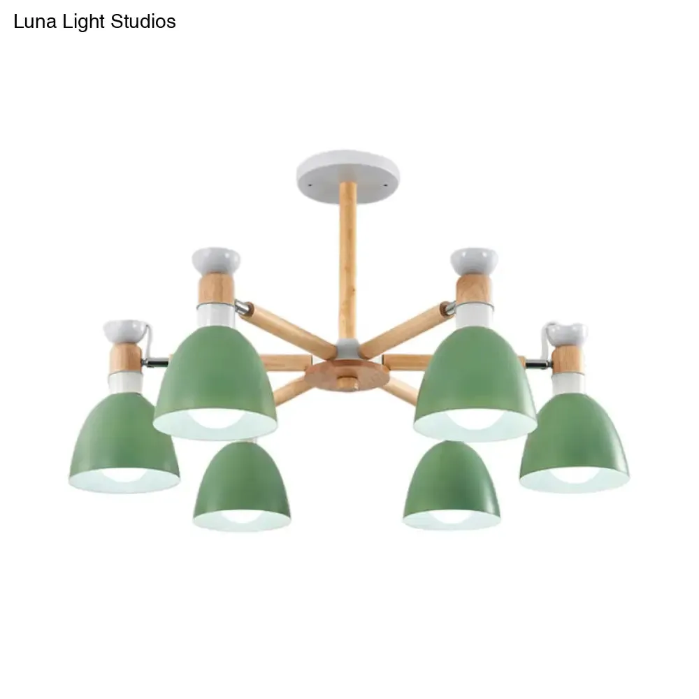 Macaroon Dome Hanging Light Fixture with 6 Bulbs - Elegant Living Room Lamp