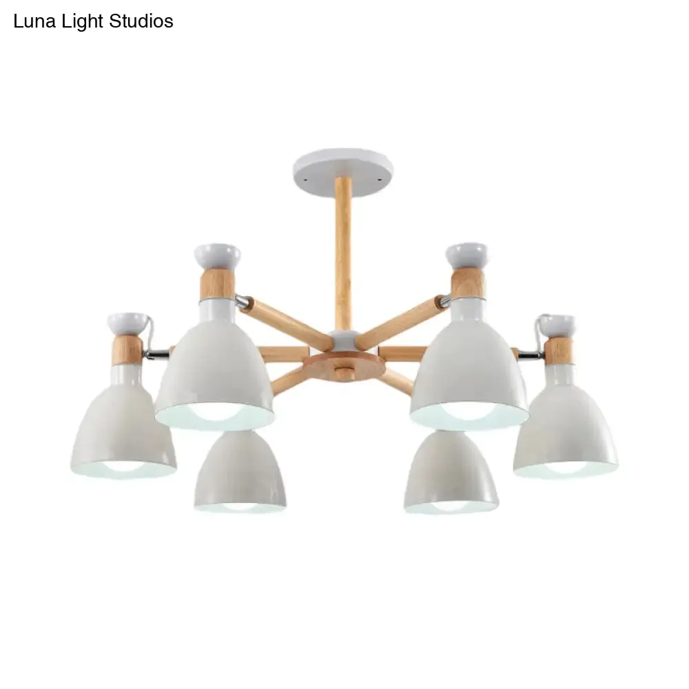 Macaroon Dome Hanging Light Fixture with 6 Bulbs - Elegant Living Room Lamp
