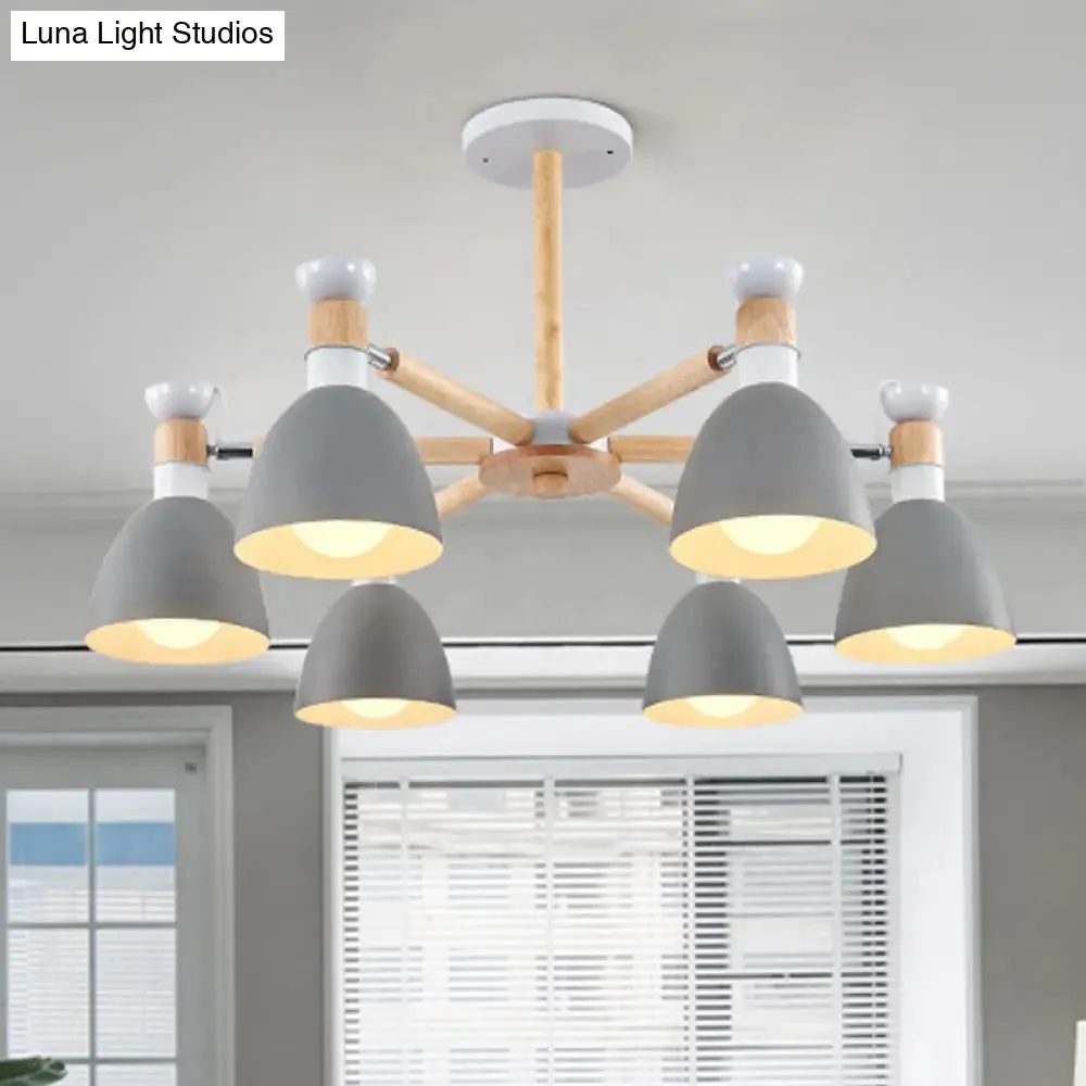 Macaroon Dome Hanging Light Fixture with 6 Bulbs - Elegant Living Room Lamp