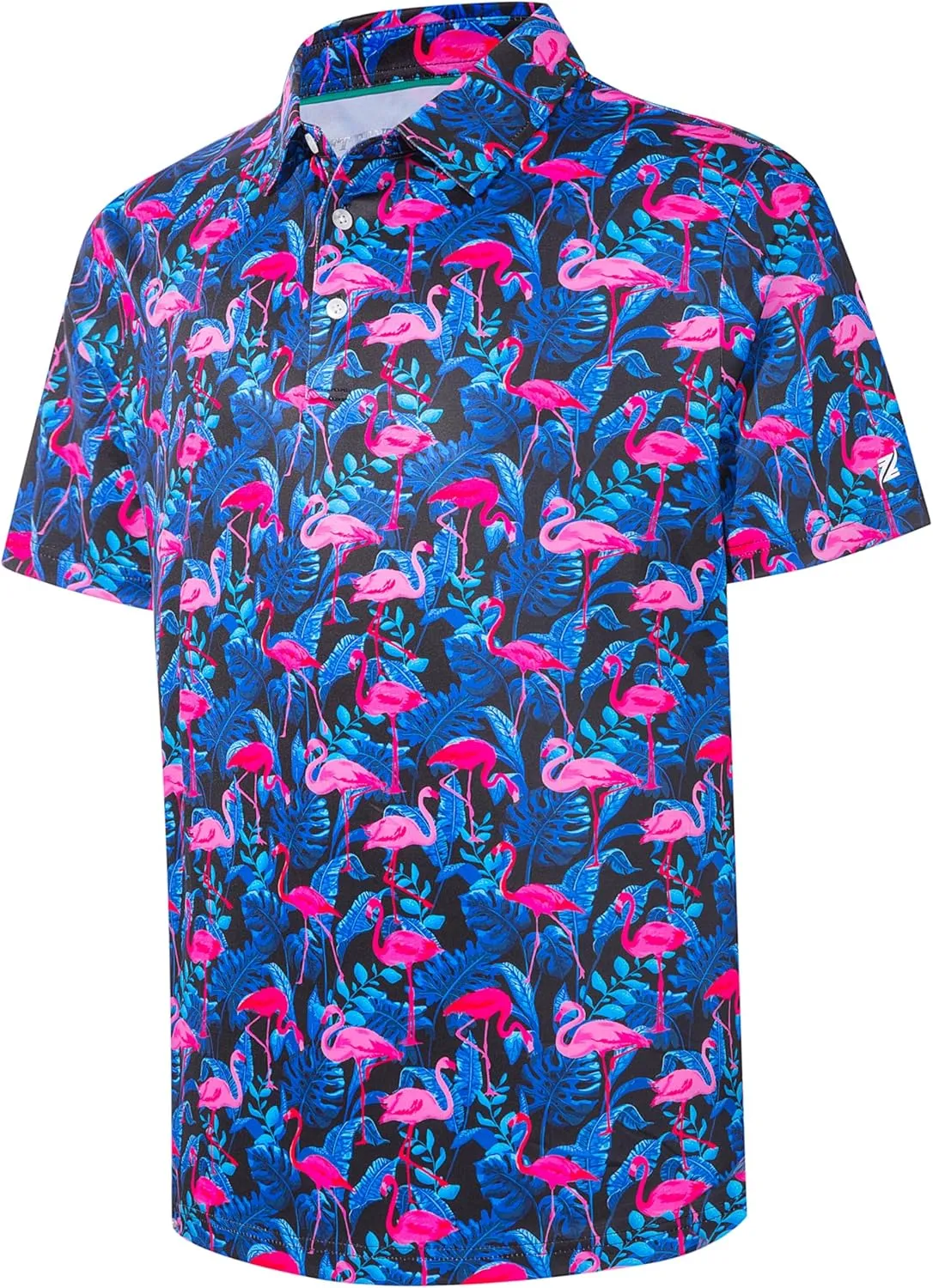 Mens Golf Shirt Short Sleeve Dry Fit Print Moisture Wicking Performance Patterns Collared Polo Shirt