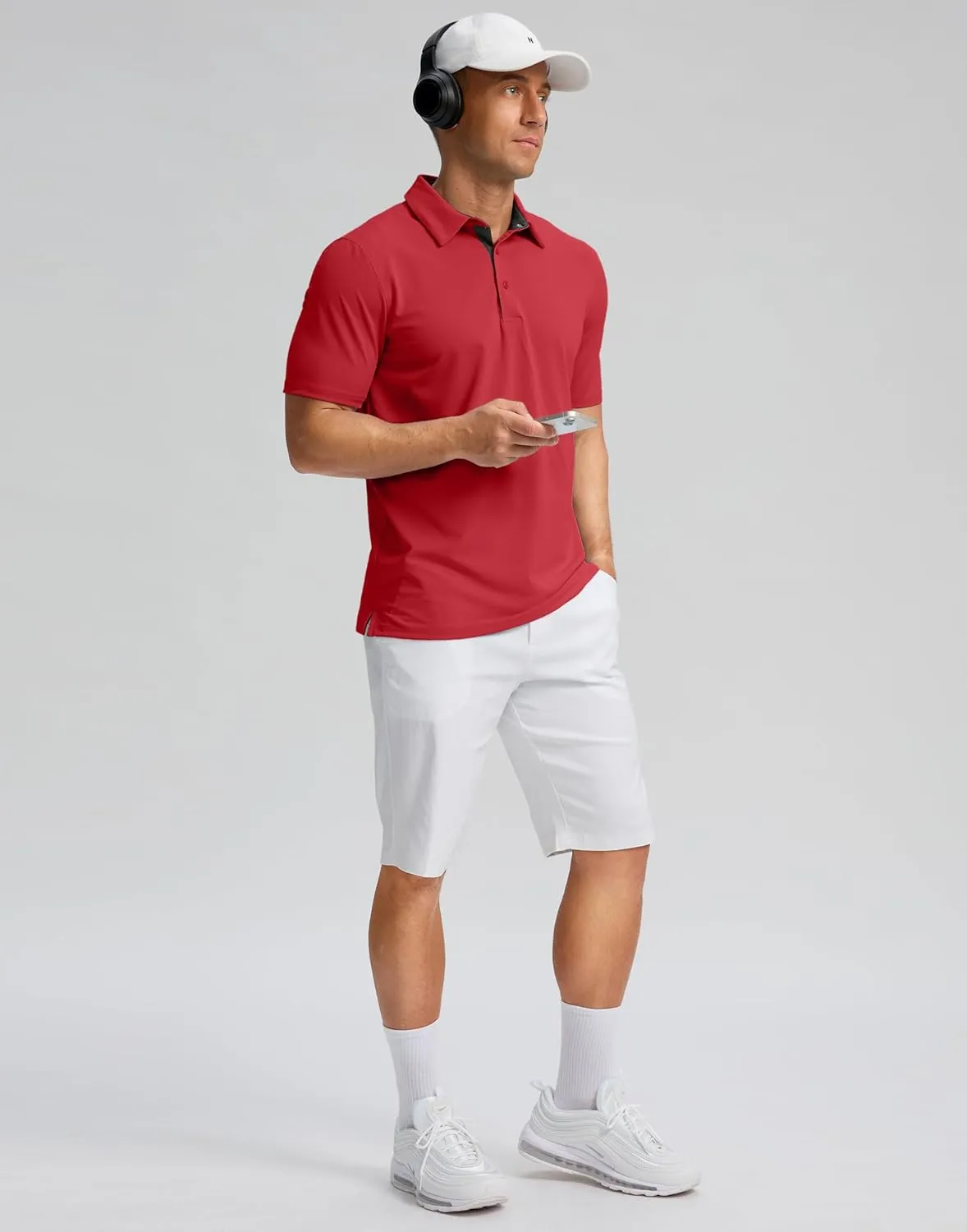 Men's Golf Shirts Dry Fit Moisture Wicking Performance Short Sleeve Collared Polo Shirts for Casual Athletic Business