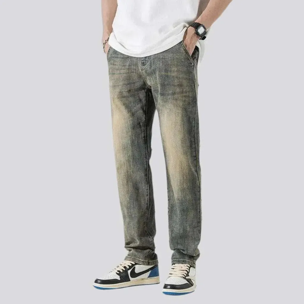 Men's whiskered jeans