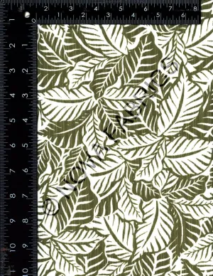MONOTONE TROPICAL LEAF PRINTED ON POLYESTER SPANDEX 8X3 RIB NFT190348-042