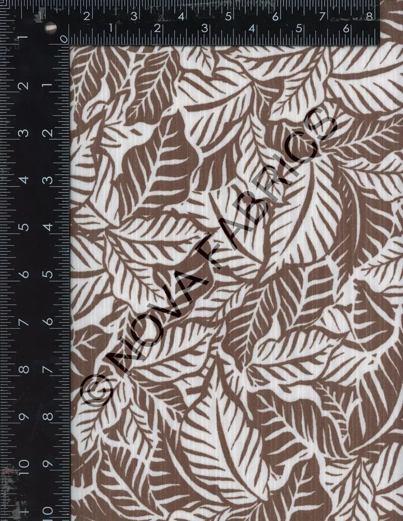MONOTONE TROPICAL LEAF PRINTED ON POLYESTER SPANDEX 8X3 RIB NFT190348-042