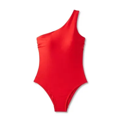 New - Kona Sol Women's One Piece Swimsuit One Shoulder Tummy Control Swimwear