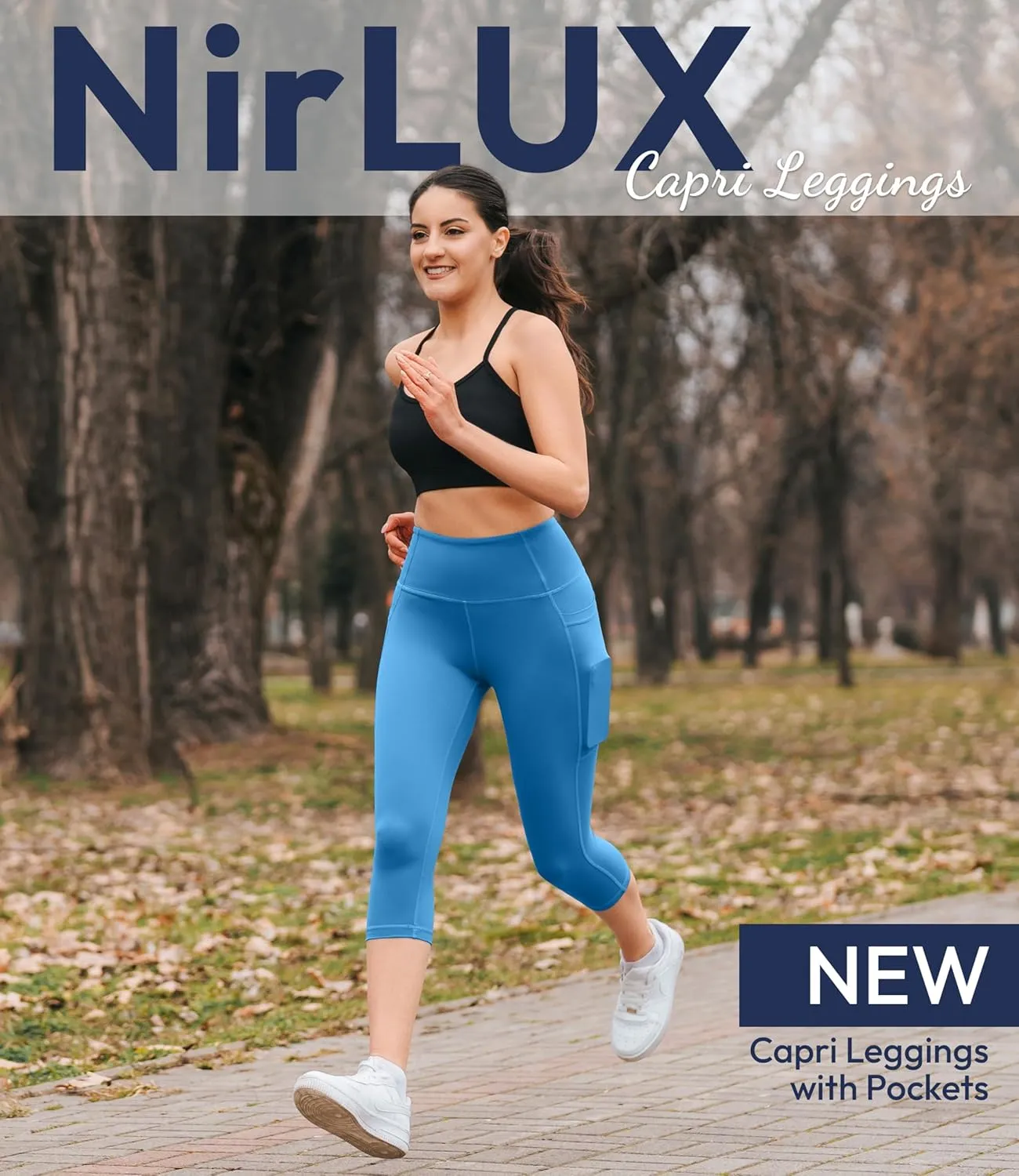 Nirlon NirLUX Capri Leggings for Women - NirLUX Capri Leggings with Pockets for Women, Regular & Plus Size Yoga Pants
