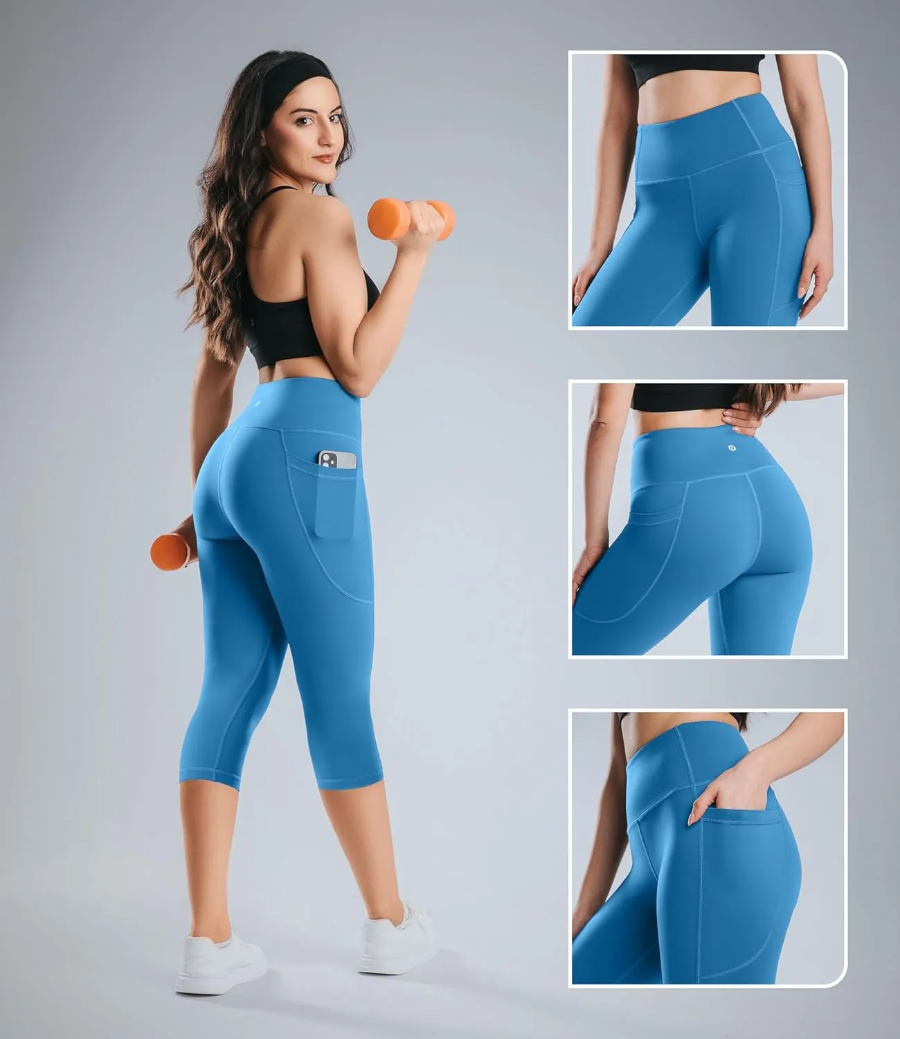 Nirlon NirLUX Capri Leggings for Women - NirLUX Capri Leggings with Pockets for Women, Regular & Plus Size Yoga Pants