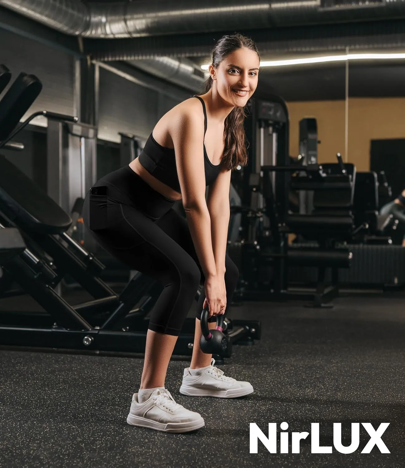 Nirlon NirLUX Capri Leggings for Women - NirLUX Capri Leggings with Pockets for Women, Regular & Plus Size Yoga Pants