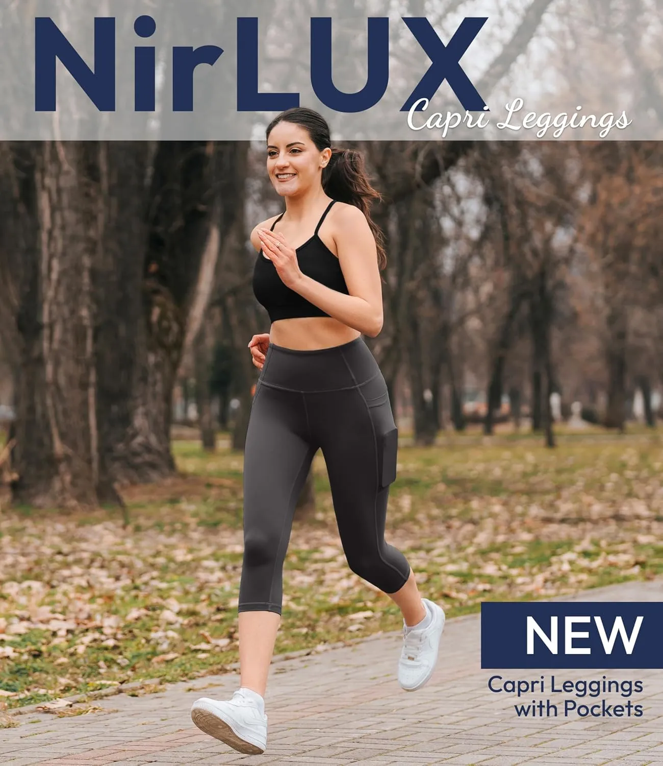 Nirlon NirLUX Capri Leggings for Women - NirLUX Capri Leggings with Pockets for Women, Regular & Plus Size Yoga Pants