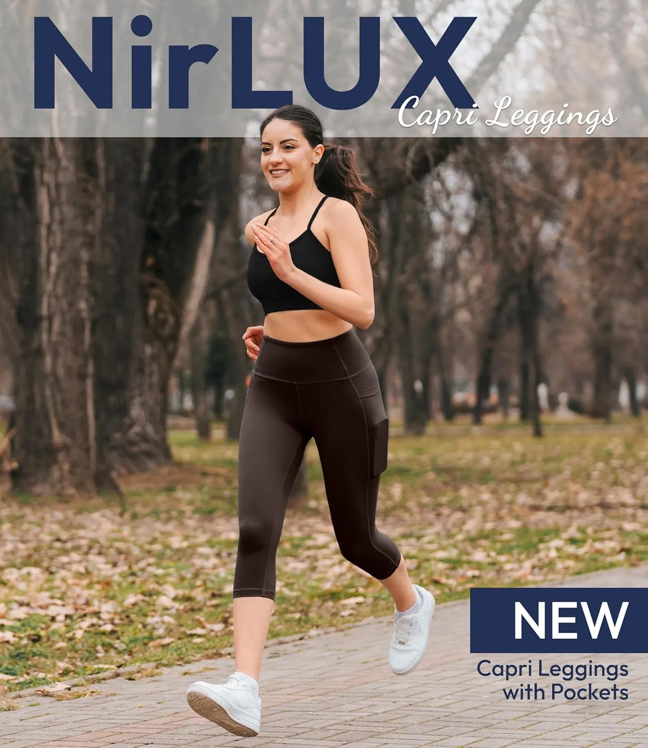 Nirlon NirLUX Capri Leggings for Women - NirLUX Capri Leggings with Pockets for Women, Regular & Plus Size Yoga Pants