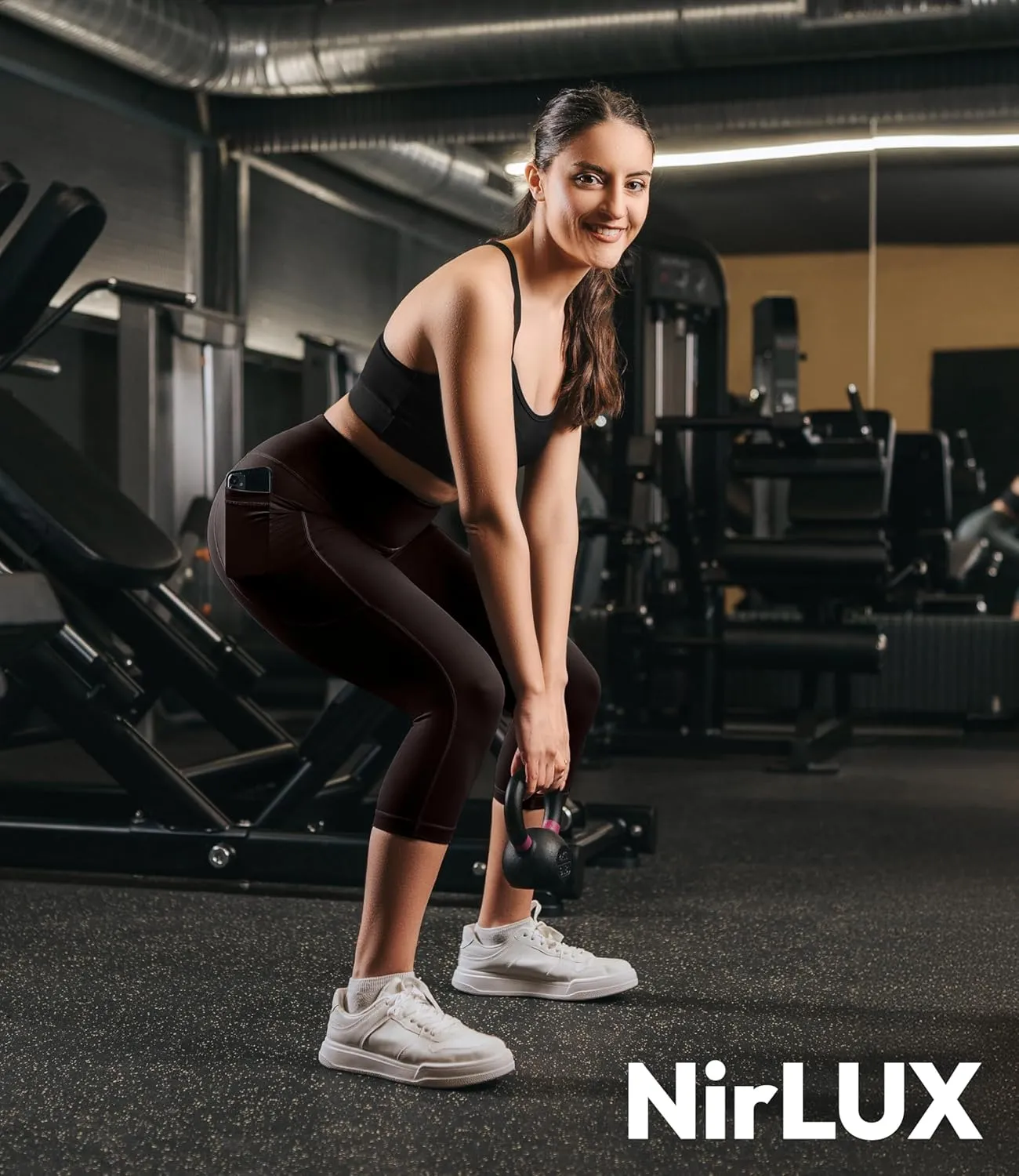 Nirlon NirLUX Capri Leggings for Women - NirLUX Capri Leggings with Pockets for Women, Regular & Plus Size Yoga Pants