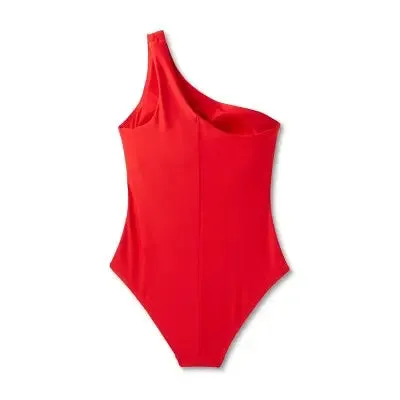 Open Box - Kona Sol Women's One Piece Swimsuit One Shoulder Tummy Control Swimwear