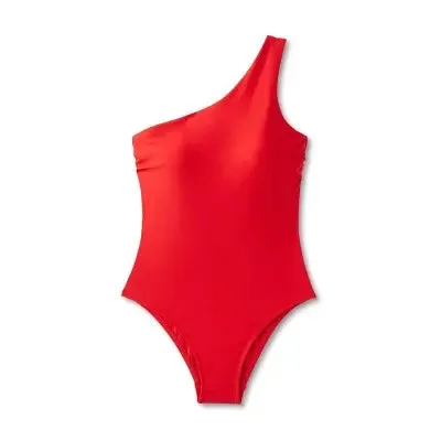 Open Box - Kona Sol Women's One Piece Swimsuit One Shoulder Tummy Control Swimwear