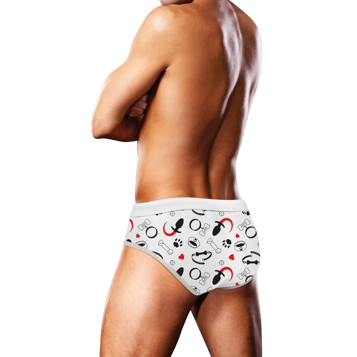 Prowler Swim Brief Puppie Print White Black Red