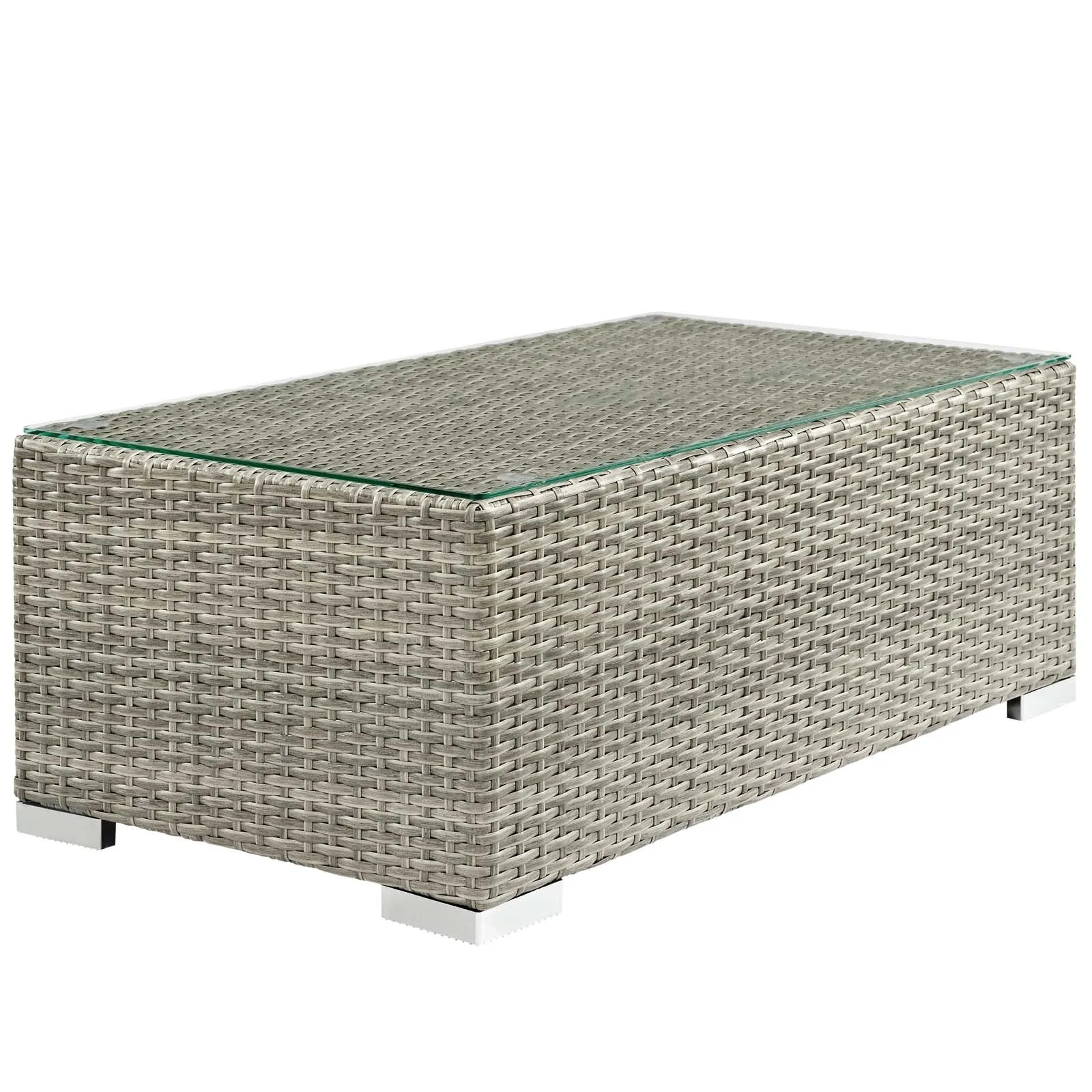 Repose Outdoor Patio Coffee Table In Light Gray