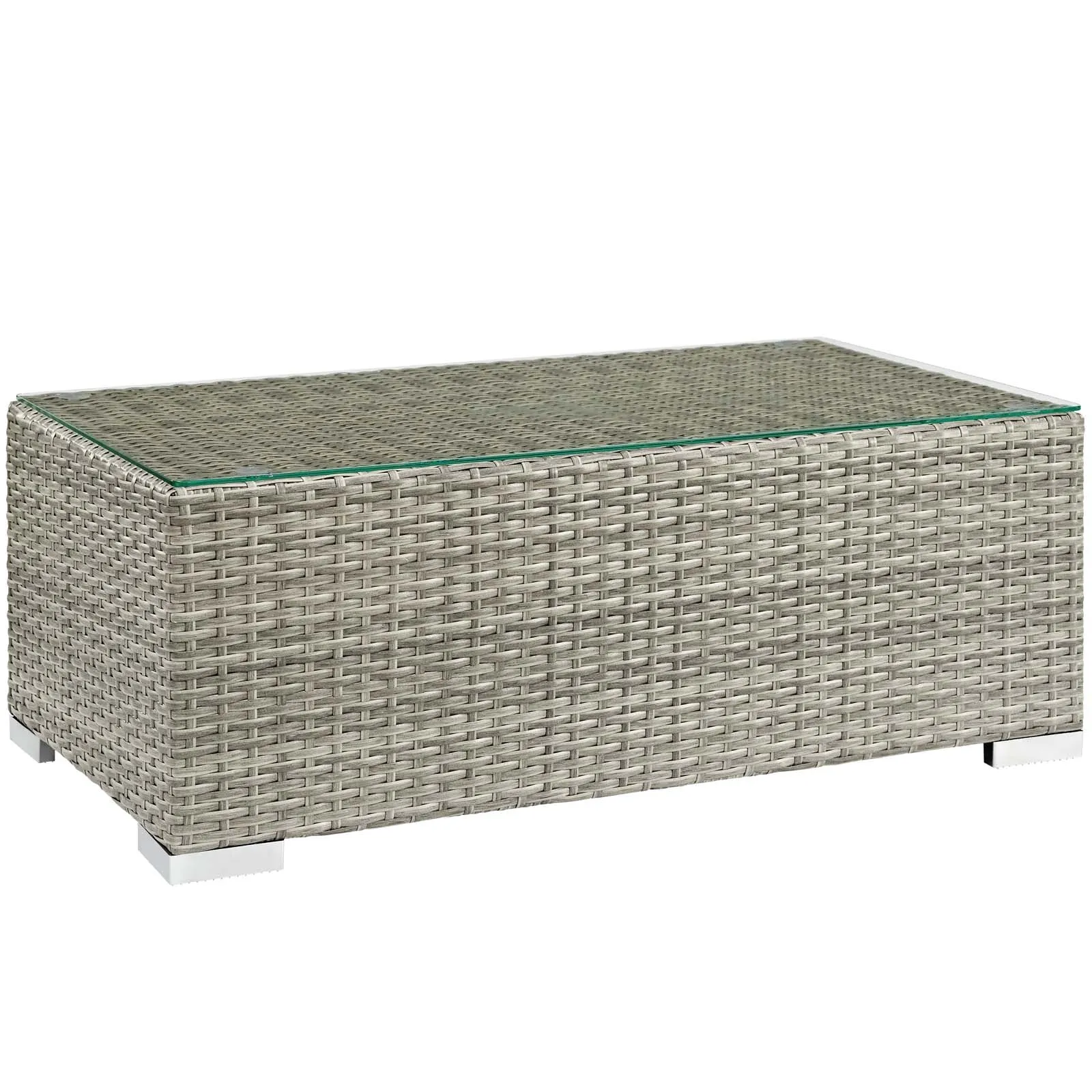 Repose Outdoor Patio Coffee Table In Light Gray