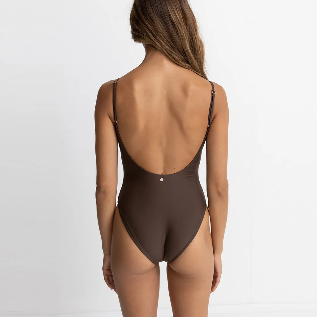 Rhythm Women's Classic Minimal One Piece - Chocolate