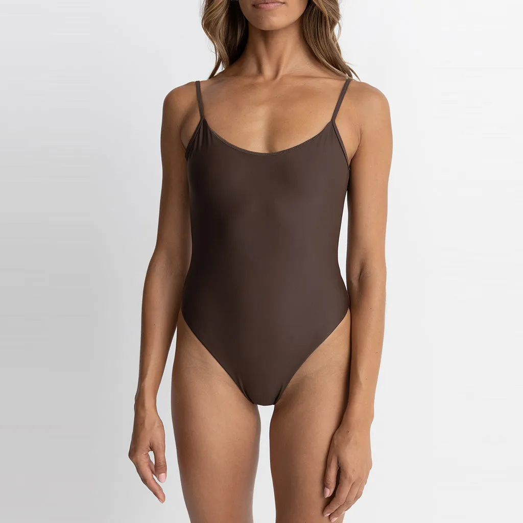 Rhythm Women's Classic Minimal One Piece - Chocolate