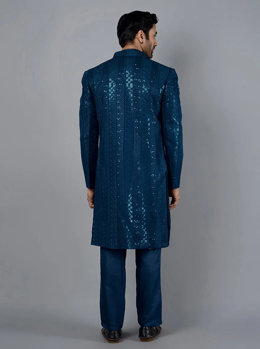 Teal Blue Indowestern | TULA