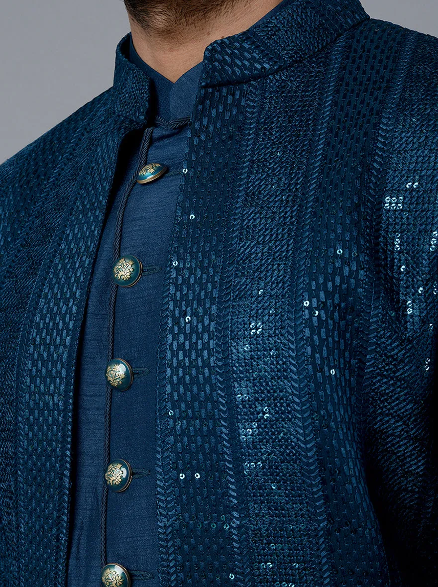 Teal Blue Indowestern | TULA