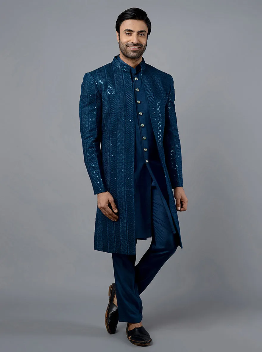 Teal Blue Indowestern | TULA