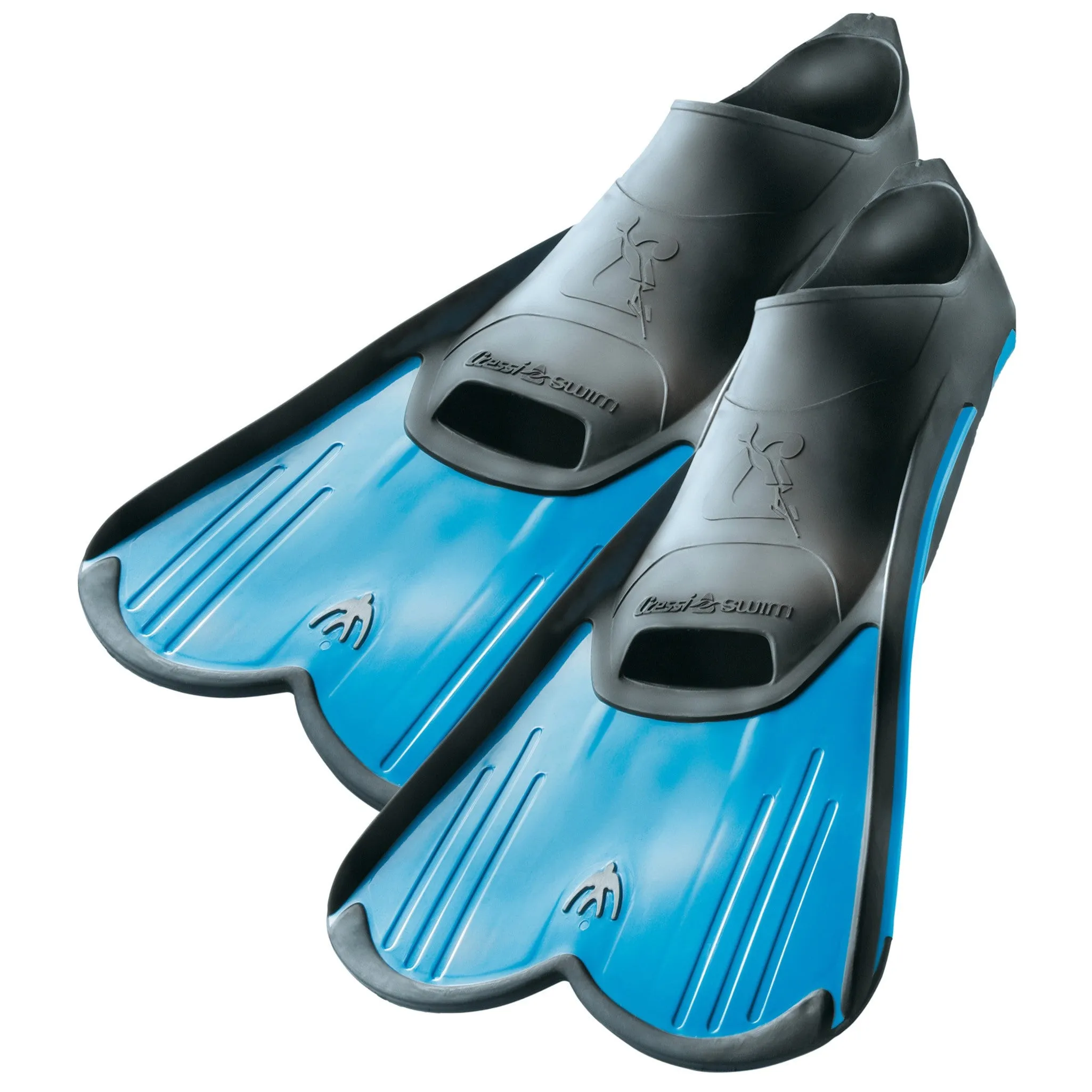 Used Cressi Light Short Blade Kids Fins, Blue, Size: 33/34
